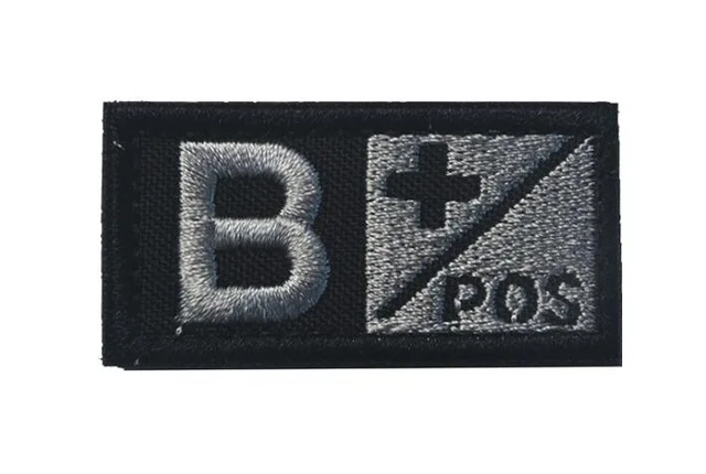 22 3D Вышивка кровяного типа патч-лист A+ B+ AB+ O+ передний POS A-B-AB-O отрицательный NEG кровяный Тип патч группа тактический военный значок - Цвет: 22