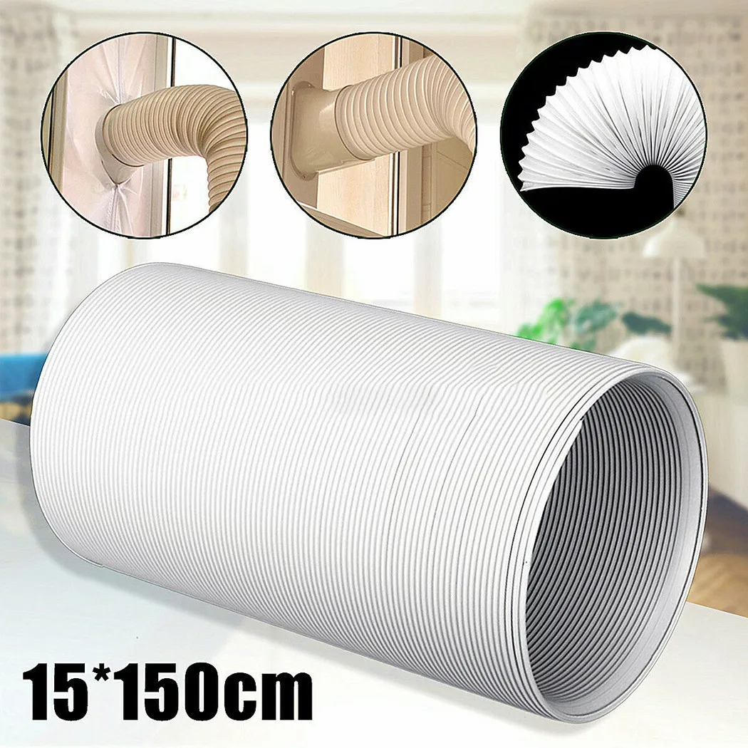 15*150cm Exhaust Hose Pipe Flexible Air Conditioner Vent Hose Duct Outlet Steel Wire For Portable Air Conditioner 6\'\' Diameter