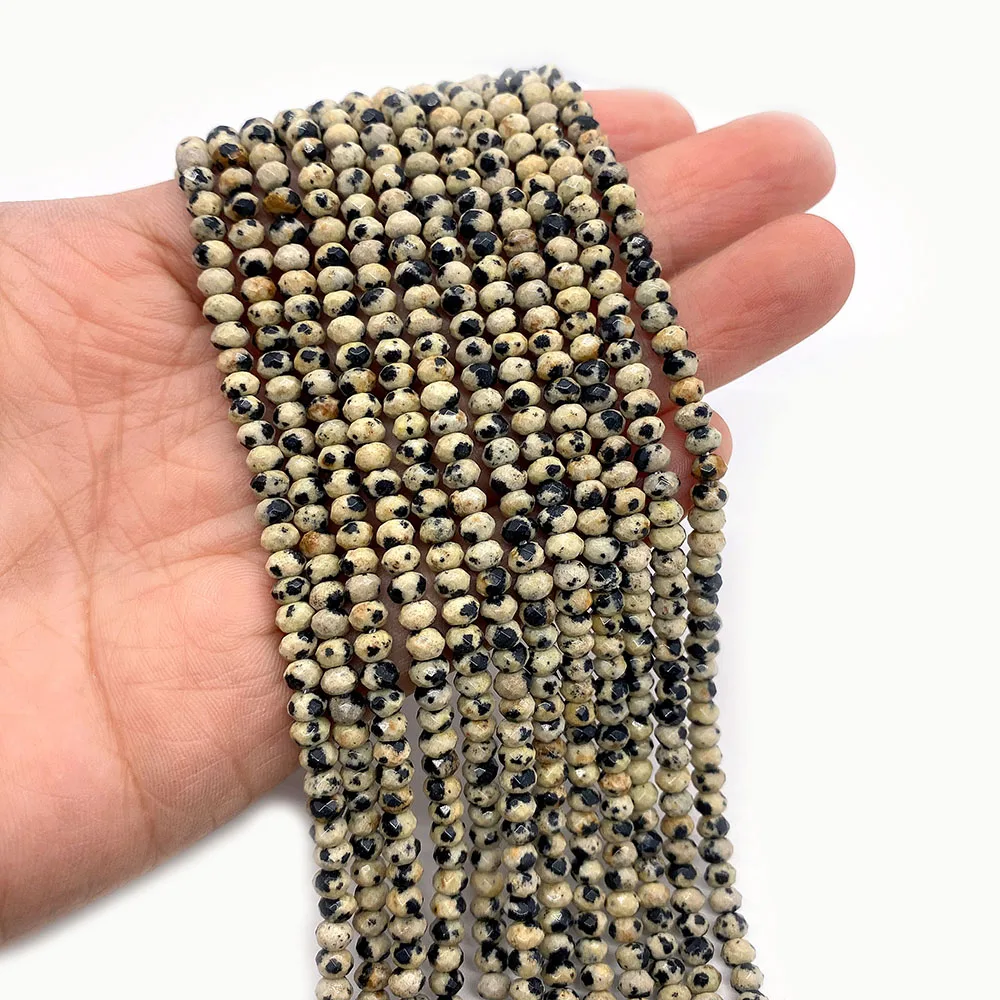 

Faceted Round Beads Natural Stone Beaded Jewelry Bracelet Necklace DIY Making Jewelry Necklace Accessories Supplies 2-6mm