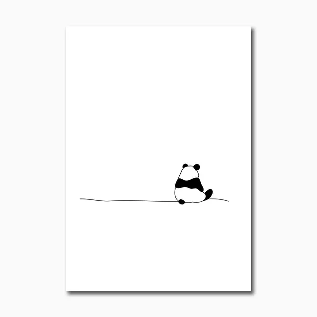 

Cartoon Panda Nursery Wall Art Canvas Poster and Print Minimalist Modern Painting Pictures for Kids Baby Girl Room Decoration