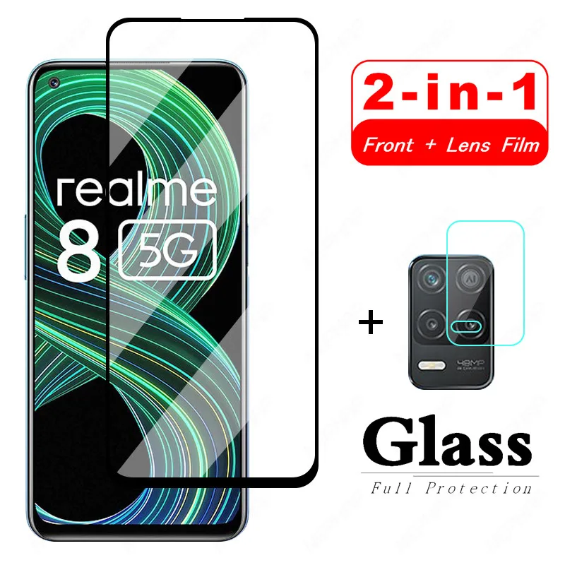 2in1 HD покрытие закаленное Стекло высококачественный защитный чехол для Oppo Realme 7i 8 7