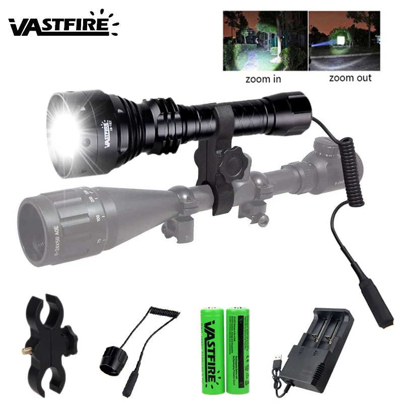 Package 3 VASRFIRE 1300lm T67 Led 500 ярдов оружейный фонарь для ружья Белый тактический охотничий фонарь прицел для ружья для страйкбола крепление дистанционного переключателя - Цвет: Package 3
