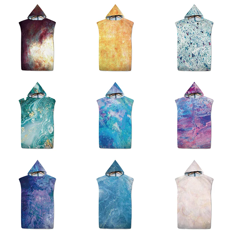 

Быстросохнущее пляжное полотенце из микрофибры, купальник для серфинга с капюшоном и принтом, пончо для смены банного халата, плащ, банное полотенце для фитнеса