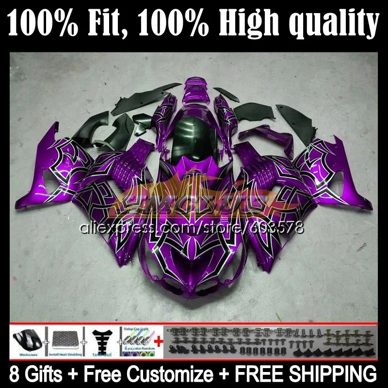 

OEM для KAWASAKI NINJA ZZR1400 ZX14R 12 13 14 15 16 17 80CL.96 ZX-14R ZX 14R 2012 2013 2014 2015 2016 2017 обтекатель новый фиолетовый