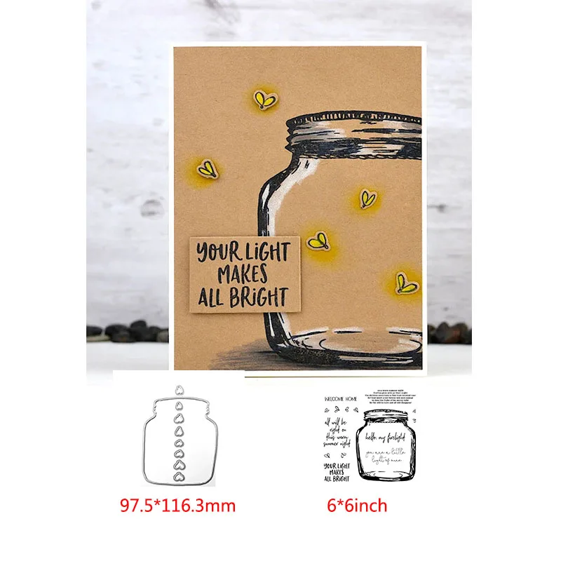 Металлические штампы светлячки в стеклянной бутылке координационные для