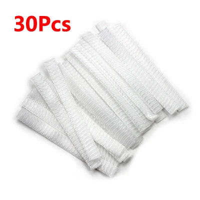 30pcs 10/20/30 шт Косметические кисти для макияжа Щитки защитные сетки чехол оболочка чистый белый - Handle Color: 30pcs