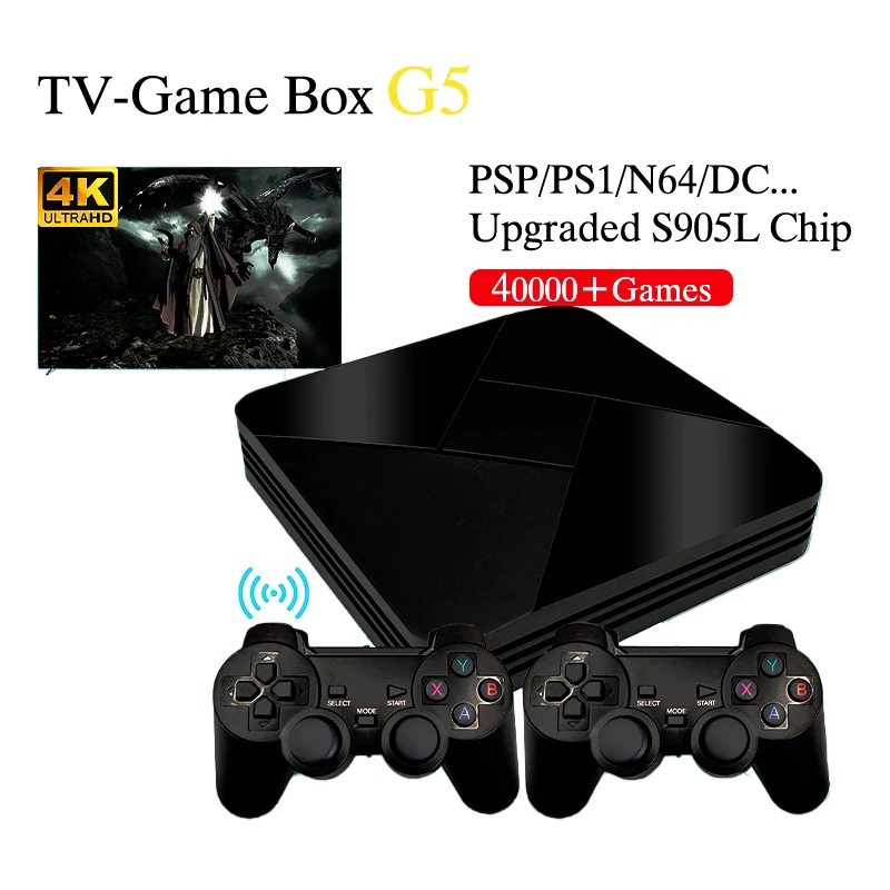 

Игровая приставка G5 Super Console X S905L WiFi 4K HD Retro TV Box Беспроводной проигрыватель видеоигр 50+ Эмулятор 40000+ Игры для PS1 / N64 / DC