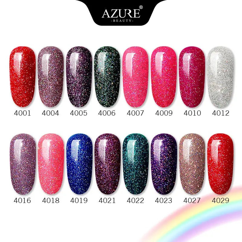 Неоновый УФ-гель для ногтей Azure Beauty 12 мл блестящий светодиодный Гель-лак красного