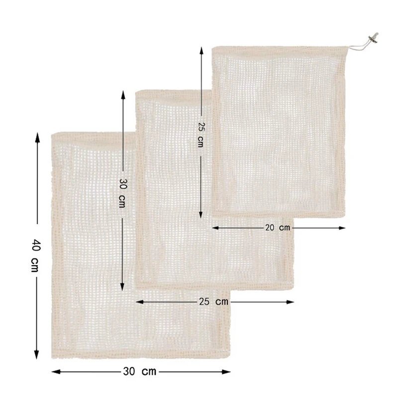 

1 Set Produce Bags, Organic Cotton Mesh Vegetable Bags & 1 Pcs Foldable Drying Rack Clothes Punch Free Hanger