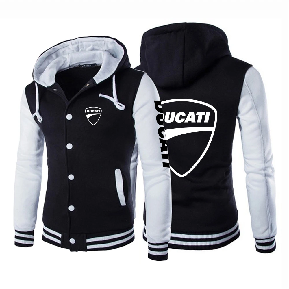 

2021 Spring Autumn Ducati Car Logo Designer Men's Hoodie Casual Jackets Baseball Uniform Sport Harajuku Male College Sweatshirts