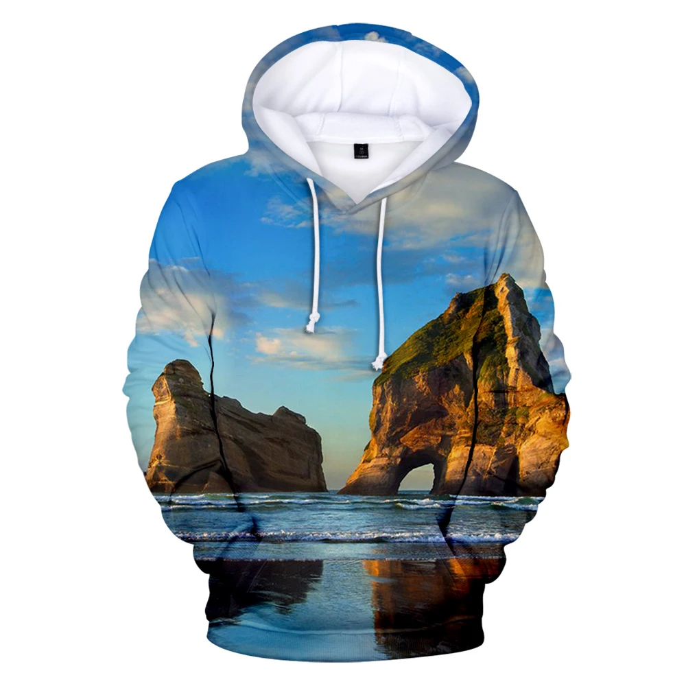 

Beach Hoodies 3D Hooded Casual Sweatshirts Men/Women Print Beautiful Seaside Coconut Tree Hoodie Sweatshirt Pullover Tracksuits