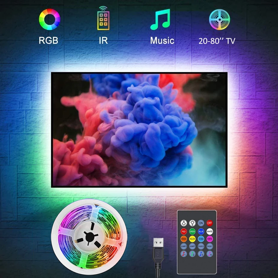 Светодиодная лента с пультом дистанционного управления подсветильник для