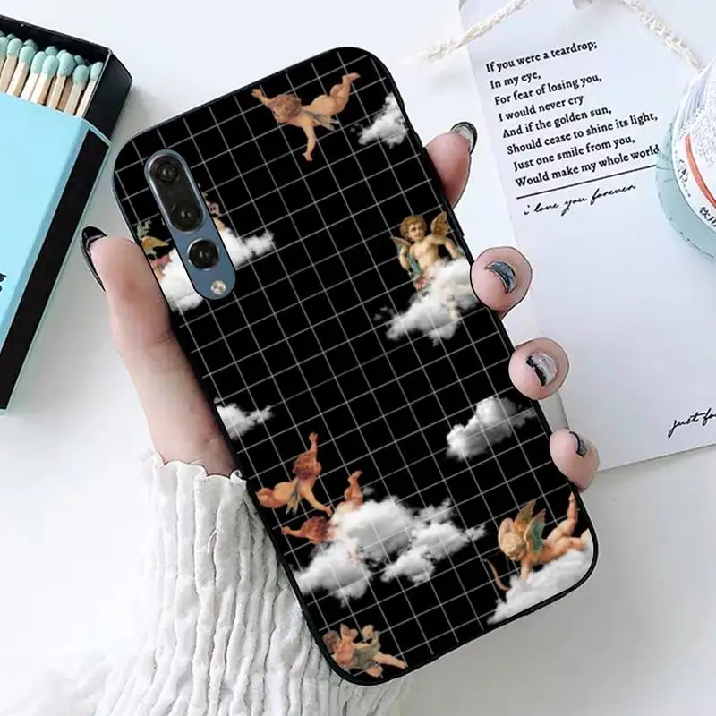 Мягкий чехол для телефона из ТПУ в черно белую клетку TOPLBPCS huawei P8 P9 p10 p20 P30 P40 pro lite