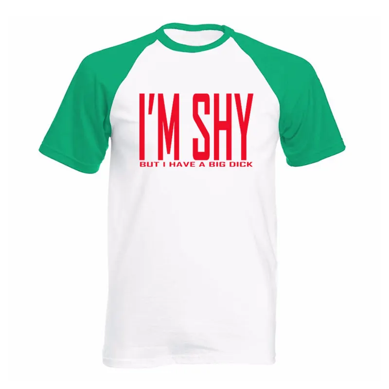 Я застенчивый но у меня большой член летняя хлопковая Футболка с круглым вырезом