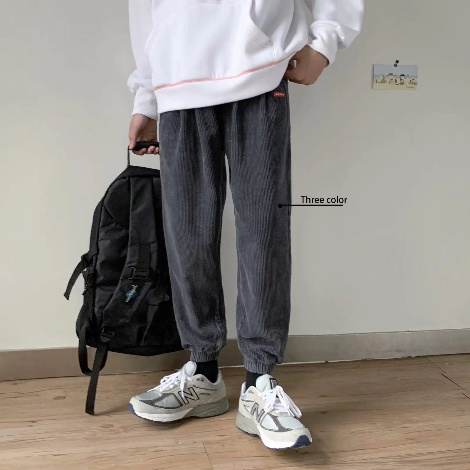 2019 мужские хлопковые повседневные брюки с принтом вельветовые эластичные штаны