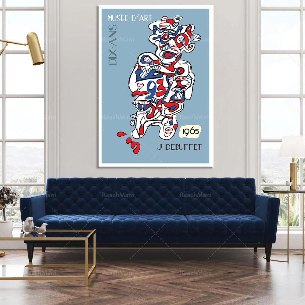 

JEAN DUBUFFET POSTER 1965, Debuffet exhibition poster,Modern art poster,Abstract art print,Art Exhibition Poster,Vintage wall ar
