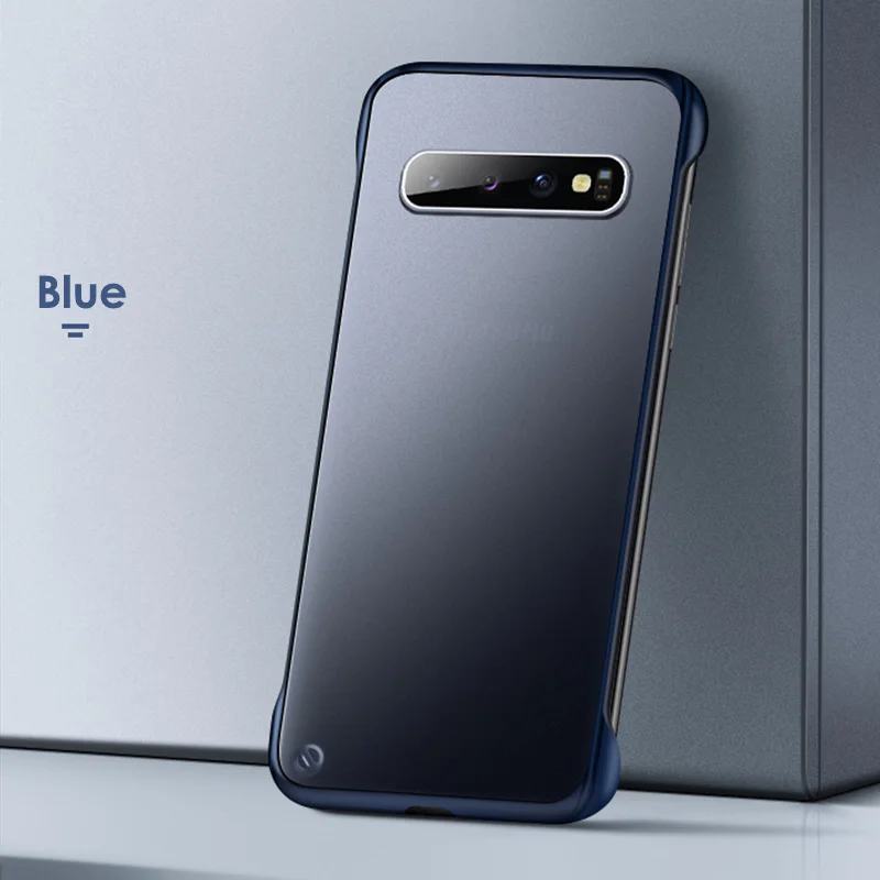 Akcoo Примечание 10 чехол дизайн без рамок для samsung Galaxy S7 8 9 Plus Note 8 9 S10 A20 30 40 50 60 70 80 93 M10 20 40 матовый чехол - Цвет: Blue