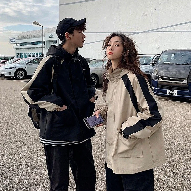 Куртка с капюшоном женская универсальная верхняя одежда в стиле пэчворк на