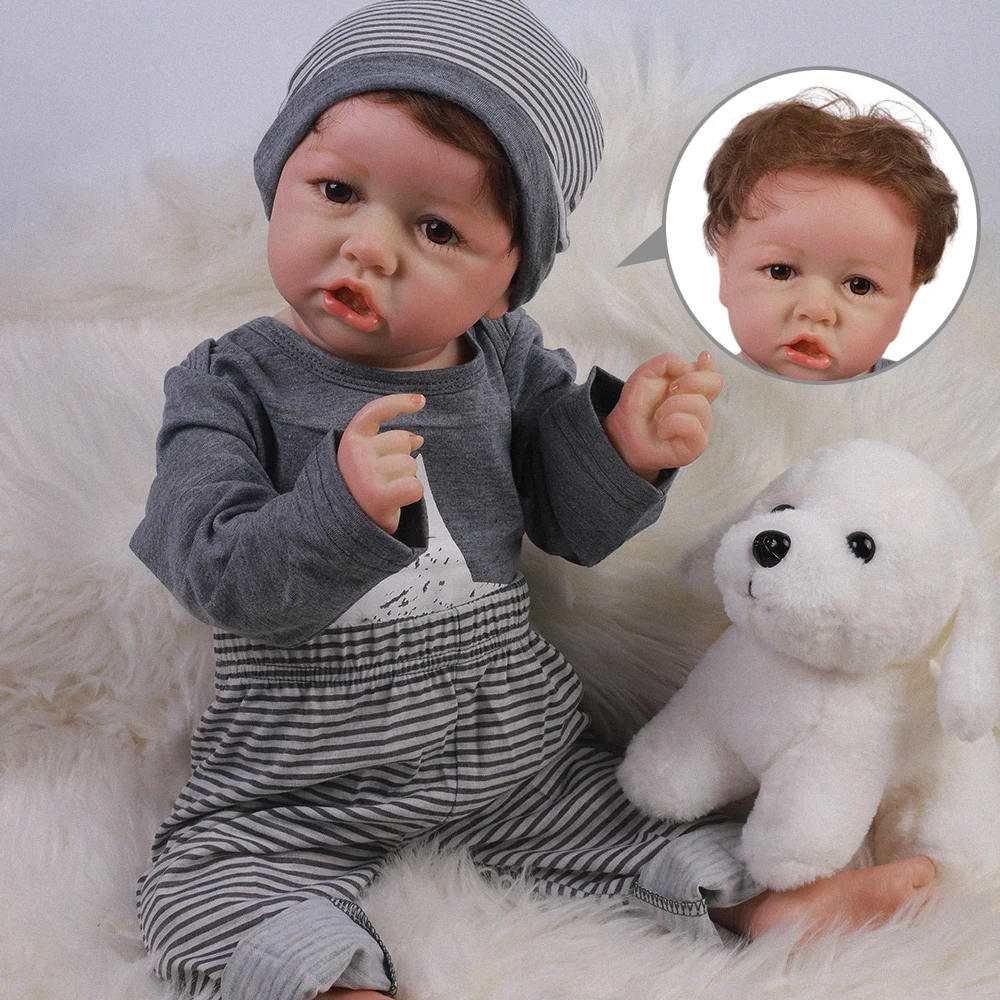 

58CM Reborn Baby Silicone Vinyl Dolls Simulation Real Baby Realistic Girl and Boy Bonecas Reborn Toys Bebe Xmas Gift
