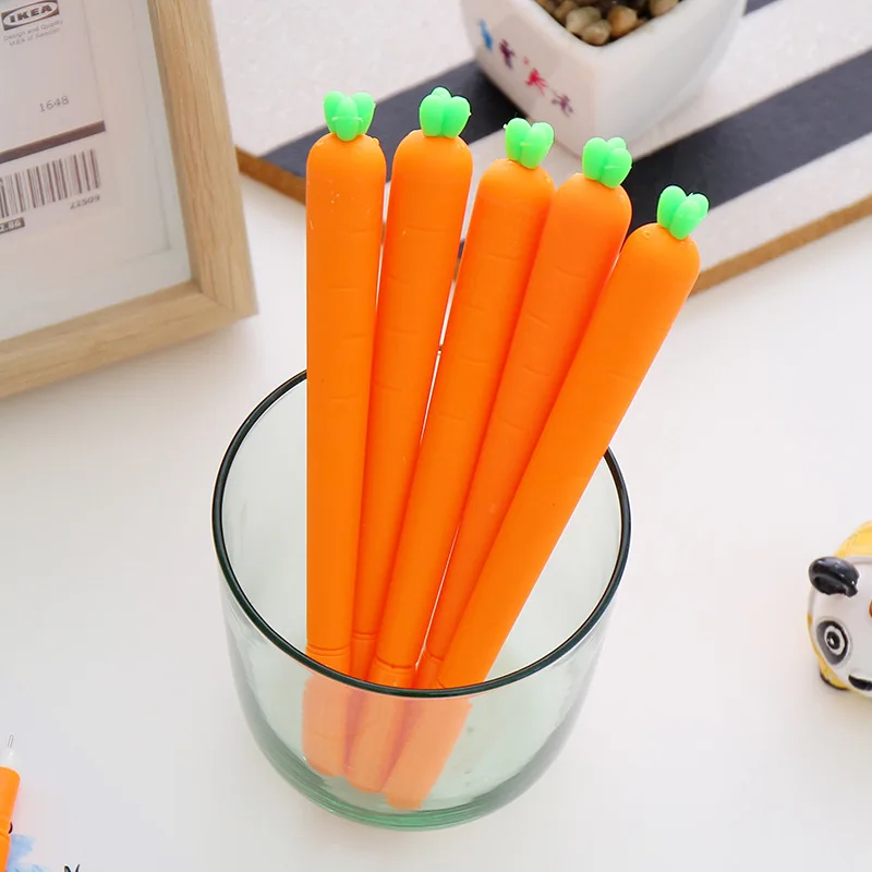 Lovely Kawii Carrot Gel Pen 0.5mm Black Ink Cute Orange Creative Stationary Office School Writing Supplies | Канцтовары для офиса