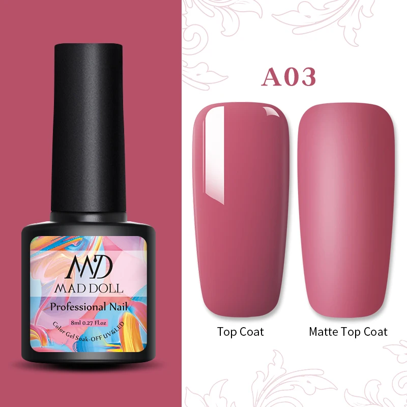 A03 1 бутылка MAD DOLL Гель-лак для ногтей мерцающий отмачивающийся УФ-Гель-лак желтый осенне-зимняя серия стойкий УФ-Гель-лак для ногтей - Цвет: A03