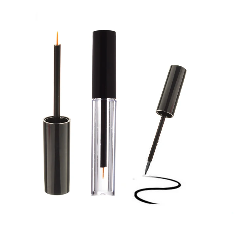 

10Pcs 10ml Empty Eyeliner Tubes Refillable Plastic Cosmetic with Black Cap Portable DIY Eyeliner Container for Home and Travel