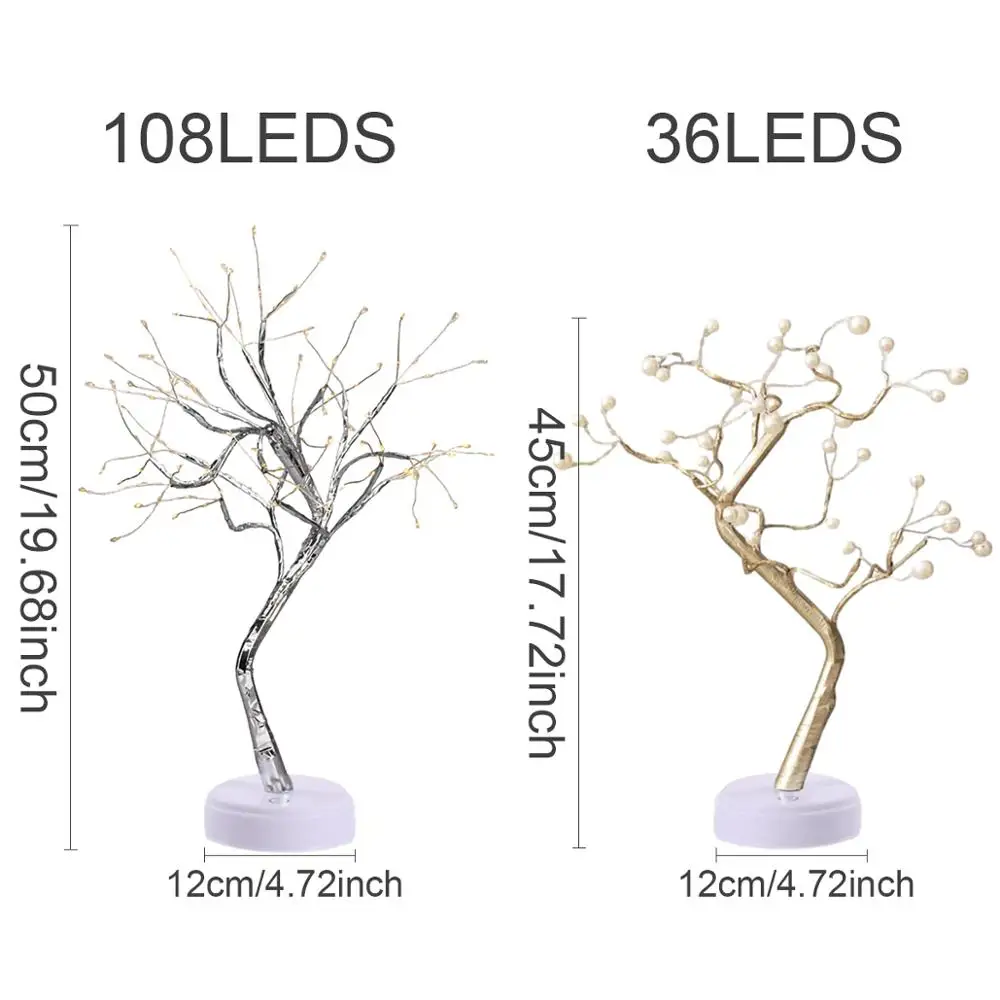 

LED Night Light Mini Christmas Tree Copper Wire Garland Lamp For Home Kids Bedroom Decor Fairy Lights Luminary Holiday lighting