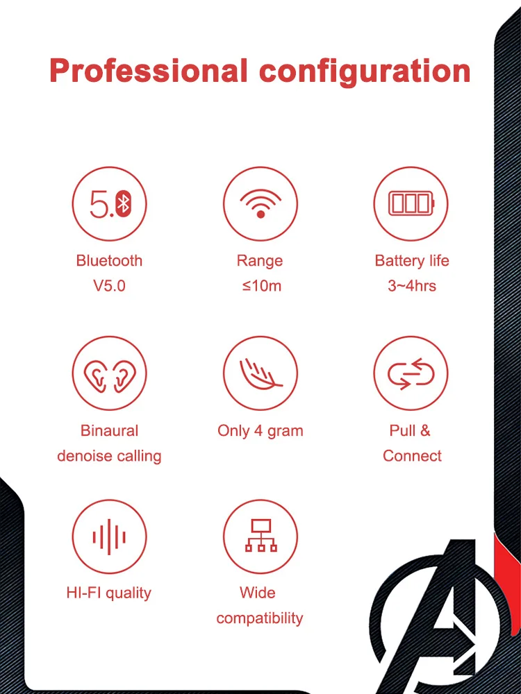 Наушники с сертификатом Marvel капитан Марвел TWS железный человек беспроводные