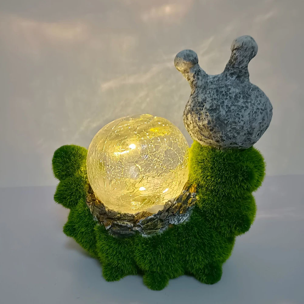 

Waterproof Resin Decor Lamp Flocking LED Light Snail Animal Small Ornaments Outdoor Decor Solar Powered Path Lawn Yard Home Gard
