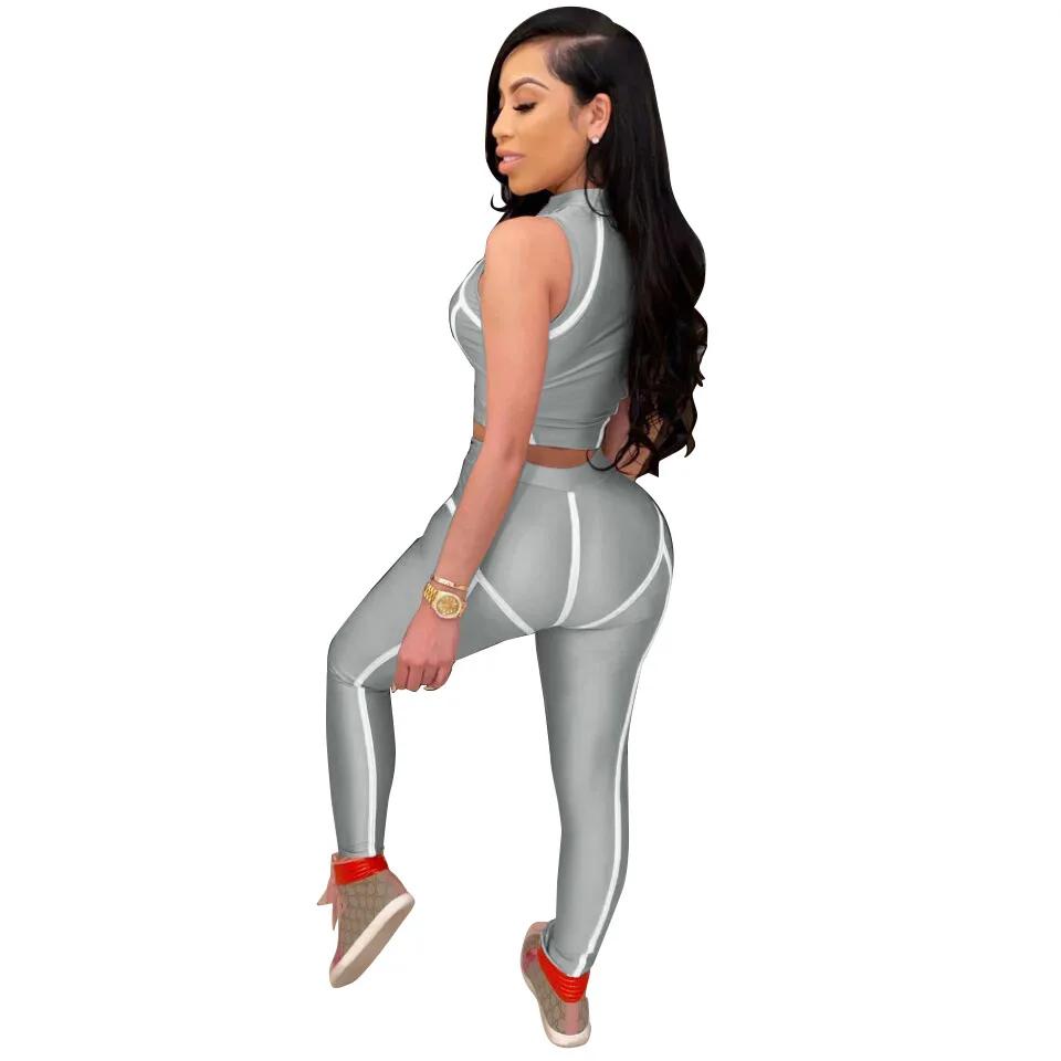 

Plus Size 3XL Women Matching Sets Summer Tracksuits Fitness Sleeveless Tops+Jogger Pants Suit Two Piece Set Sporty Outfits 2 pcs