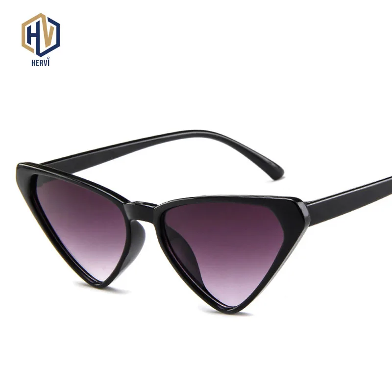 

2020 Fashion Sunglasses Woman Brand Designer Vintage Retro Triangular Cat Eye Glasses Transparent Ocean UV400 Oculos De Sol