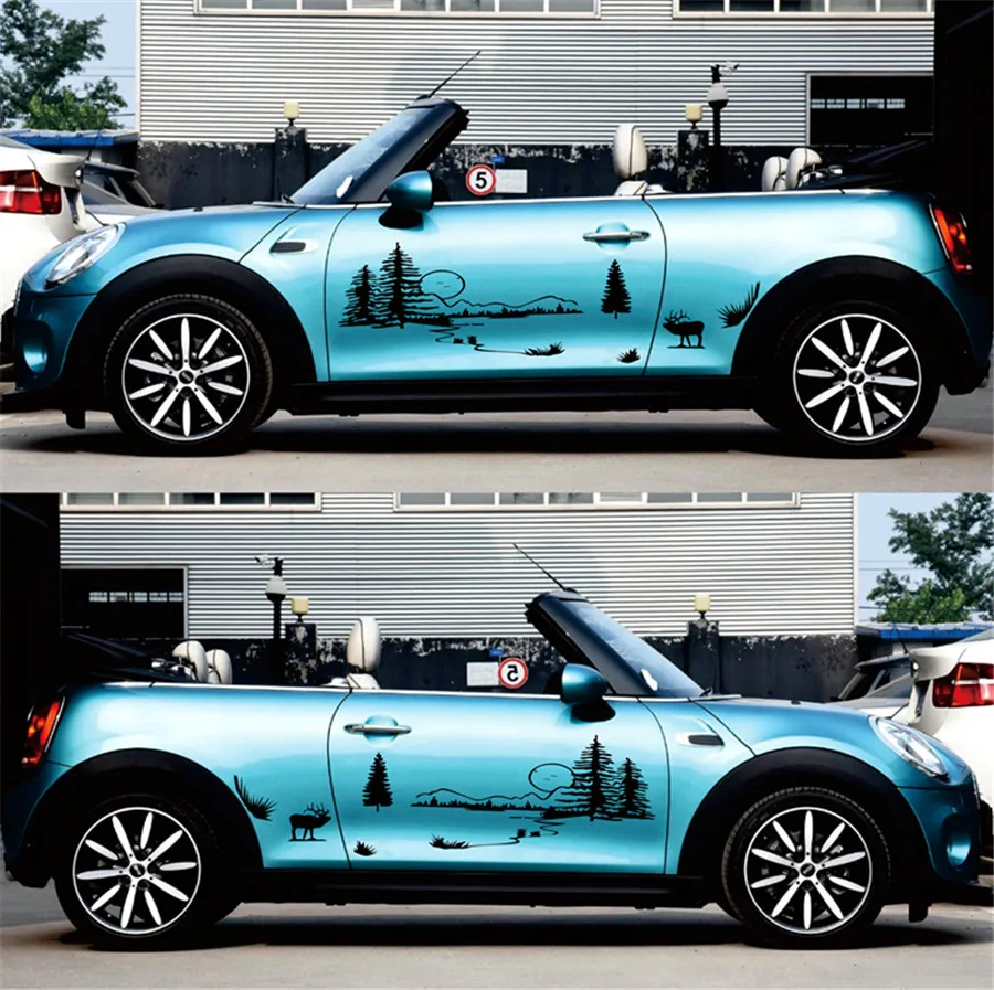 2 шт окна автомобиля виниловые наклейки в виде Фотообоев c переводными картинками