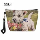 Женская косметичка с рисунком Westie West Highland Terrier, сумки для макияжа, дорожный Органайзер на молнии для туалетных принадлежностей, Кожаный клатч