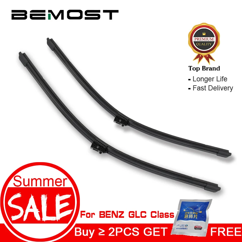

BEMOST Car Clean The Windshield Wiper Blades Natural Rubber For Mercedes-Benz GLC Class X253 , 2016 2017 2018 Fit Pinch Tab Arm