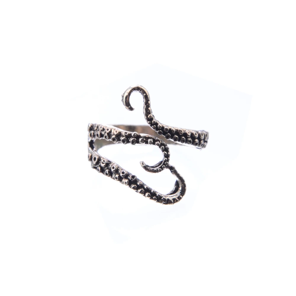 SINDLAN Boho Retro Antique Ring Adjustable Octopus Rings for Women Cool Fashion Finger Ornaments European Style Jewelry | Украшения и
