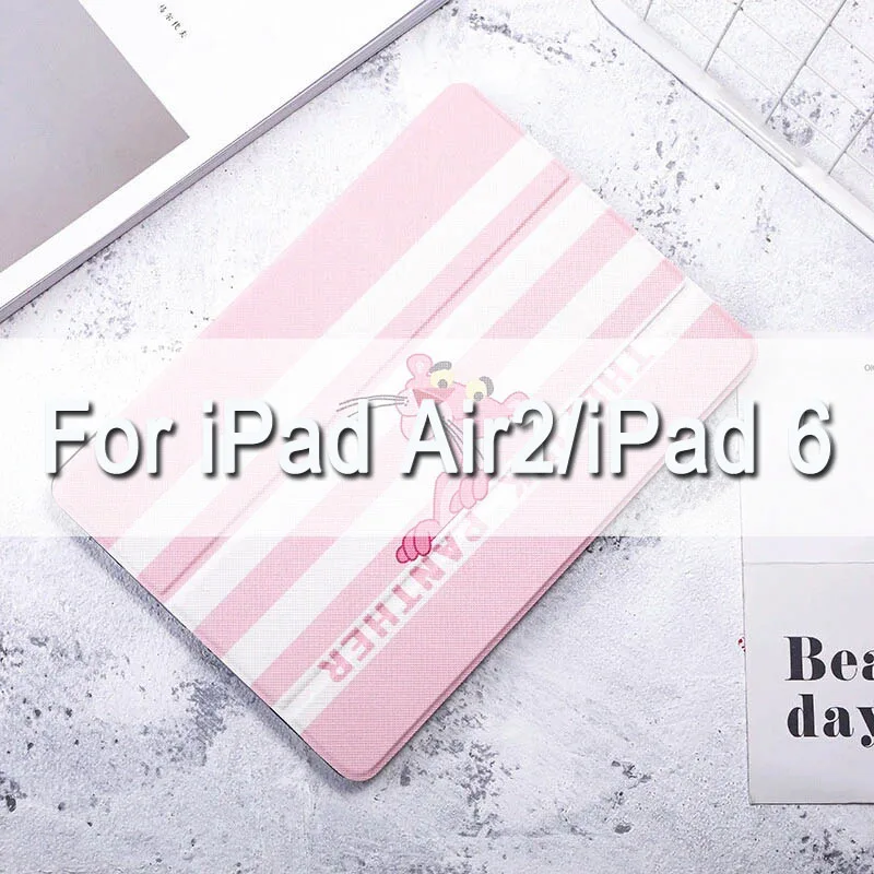 Ультратонкий легкий розовый чехол с рисунком для нового iPad 9,7 iPad 10,2 10,5 Funda Stander Smart Cover для iPad Air1 Air2 A1474 - Цвет: Pink for air2