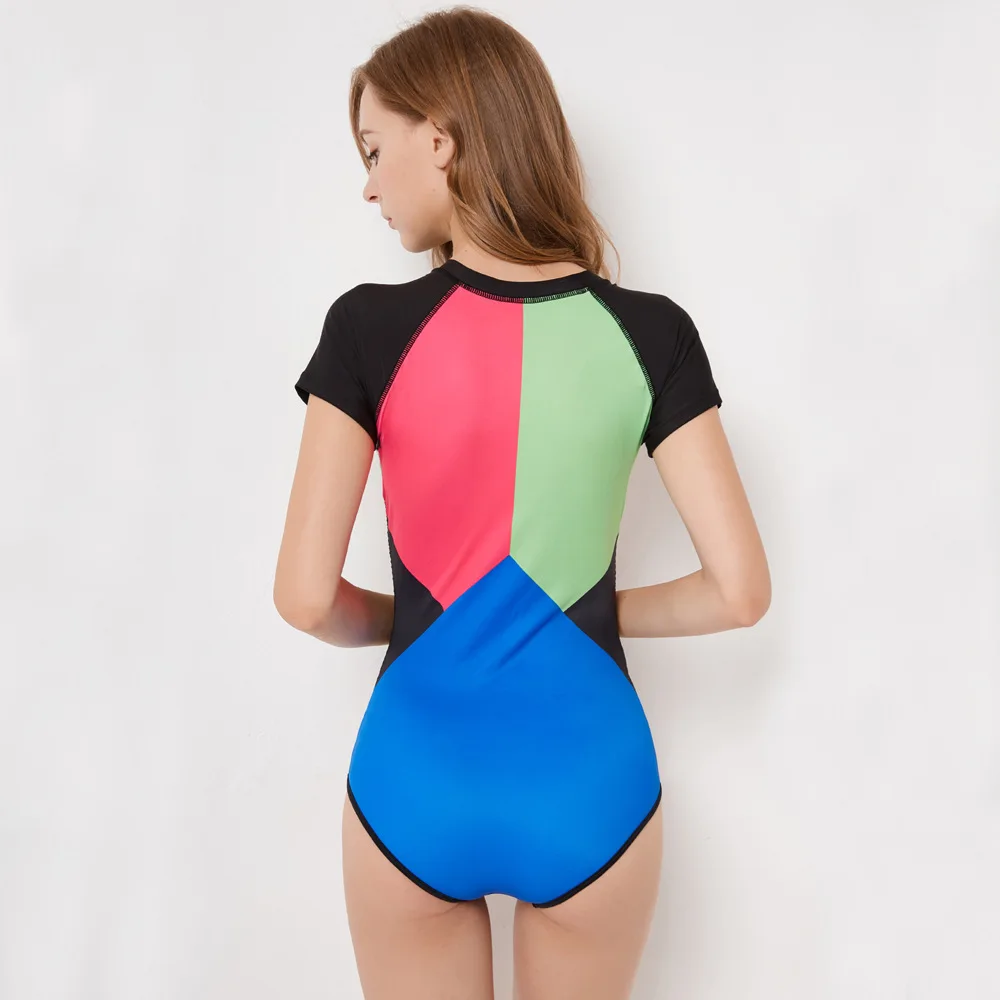 Женский модный костюм для серфинга YUWANNIAN с короткими рукавами и цветочным