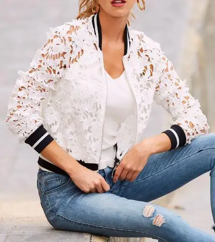 

Lace Hollow Casual Coat 9031.