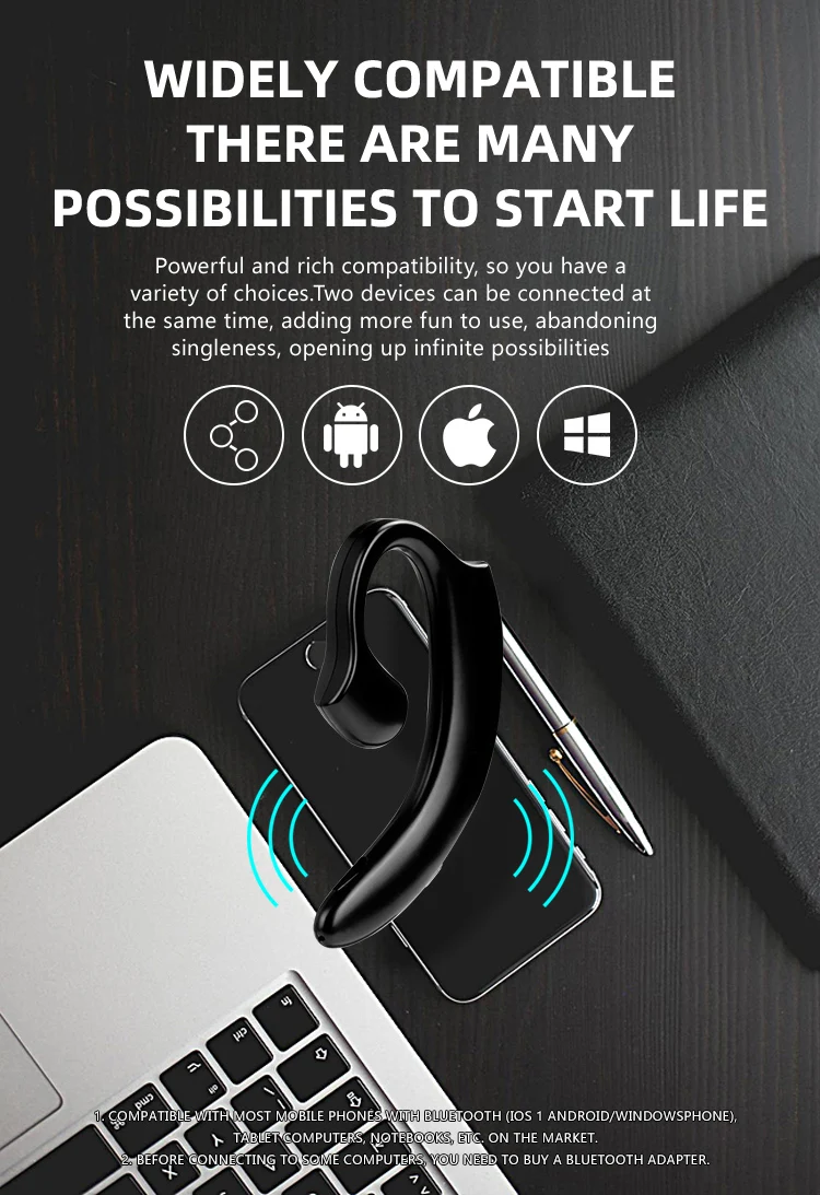 

C7 Bone Conduction Bluetooth Headset 5.0 Non-Ear F88 Bone Conduction Headset Wireless Hanging Ear Sports Bluetooth Headset