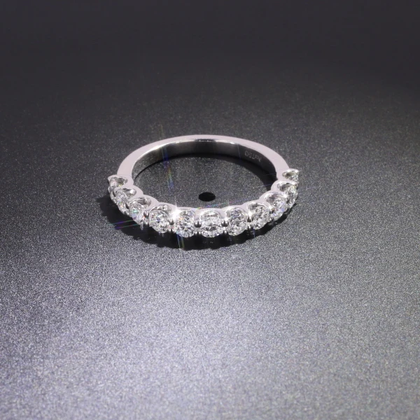 Женское обручальное кольцо из белого золота 14 карат Half Eternity 2 8 мм DEF цвета круглое