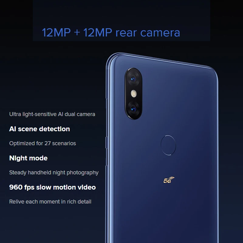 В наличии глобальная версия Xiaomi mi x 3 5G смартфон 6 ГБ 128 Snapdragon 855 24 МП Двойная
