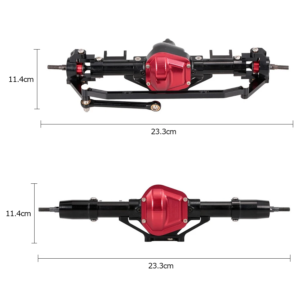 

Front/Rear Drive Axle Set Aluminum Alloy Assembly Children Portable Interactive Present for 1/10 Axial SCX10 RC Car