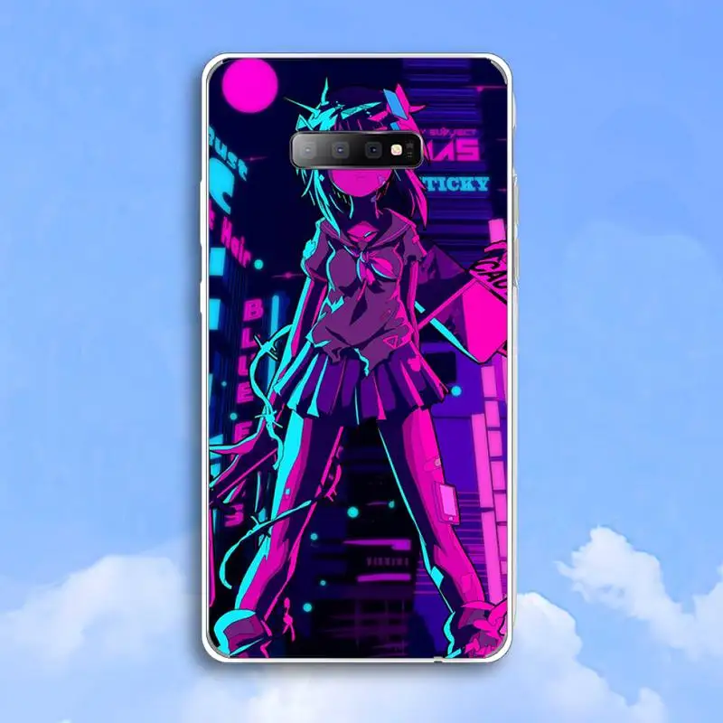 

Japanese style Neon Oni Girl Phone Case Transparent For Samsung Galaxy A 71 21s S note 8 9 10 plus 20 ultra