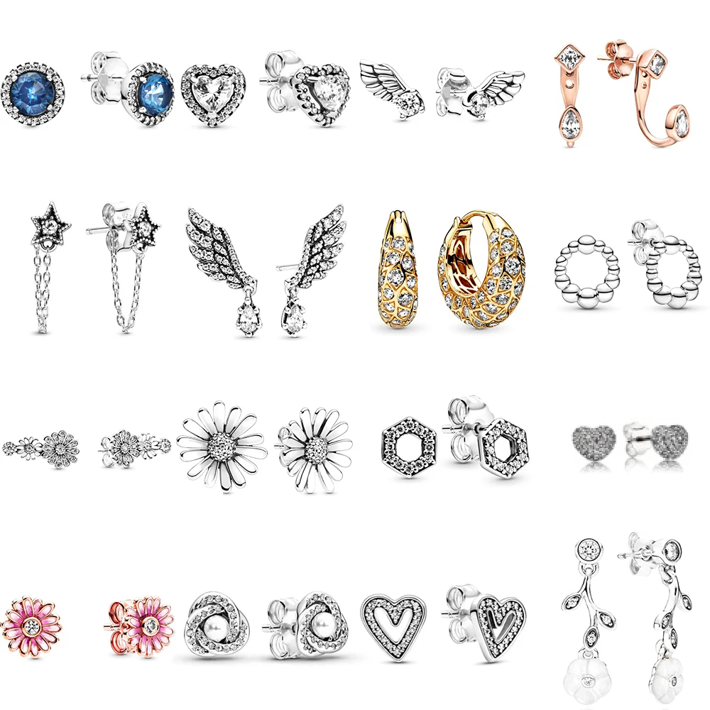 Женские серьги гвоздики в форме ангела виде крыльев из 100% стерлингового серебра