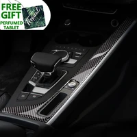 betterhumz car interior accessories carbon fiber gear control strips cover stickers car for audi a4 a5 2017 2018 car styling