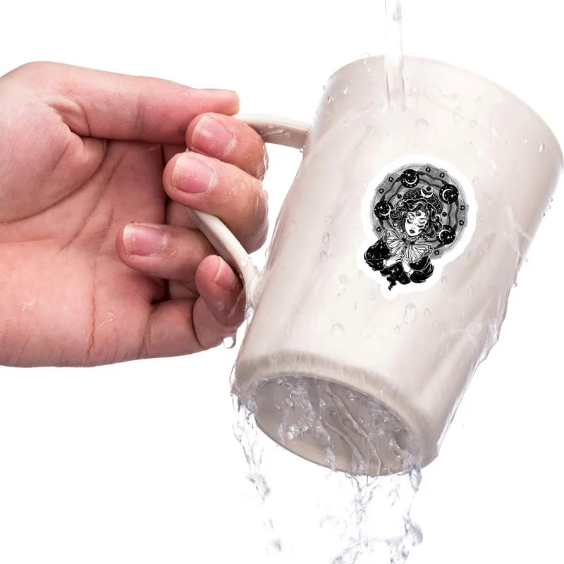 

50pcs Black and White Gothic Graffiti Stickers Suitcase Mobile Phone Laptop Skateboard Helmet Sticker