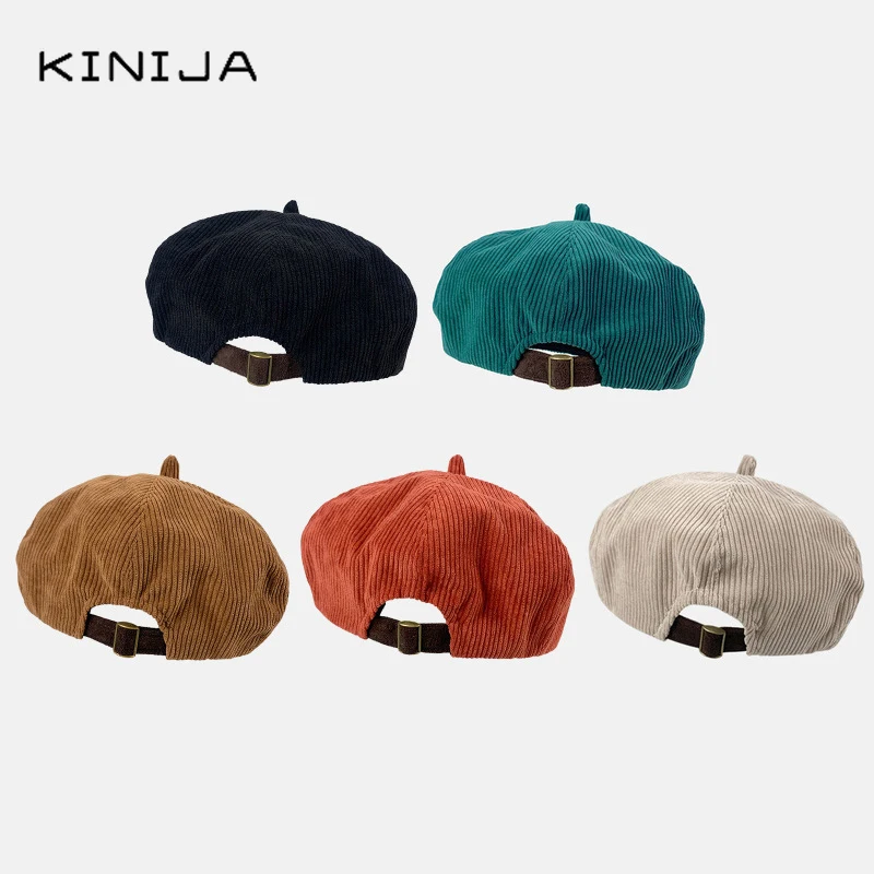 Берет вельветовый Однотонный женский Модная тонкая Кепка в стиле ретро для