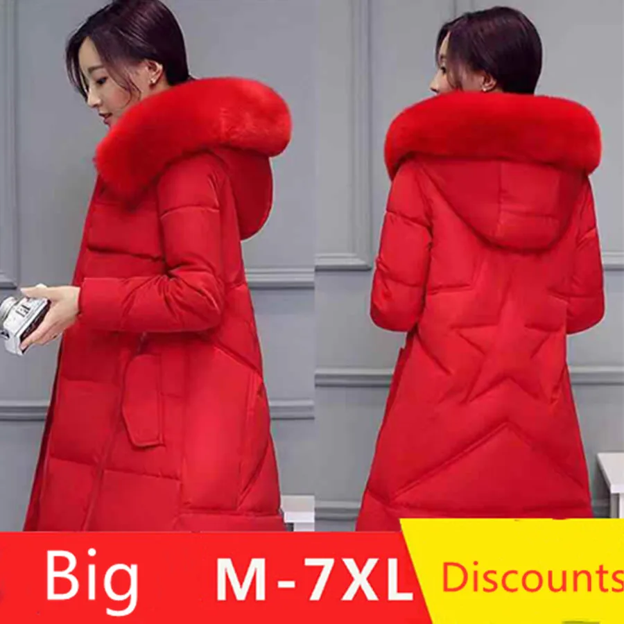 

Women Parkas Winter Ladies Casual Long Coats Woman Jackets Winter Women Hooded Cotton Parkas Warm Coat Outwear 2021 plus 7XL