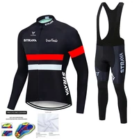 cycling jerseys set 2021 strava long sleeve bicycle clothing 19d gel padded bib pants men breathable springautumn cycling set