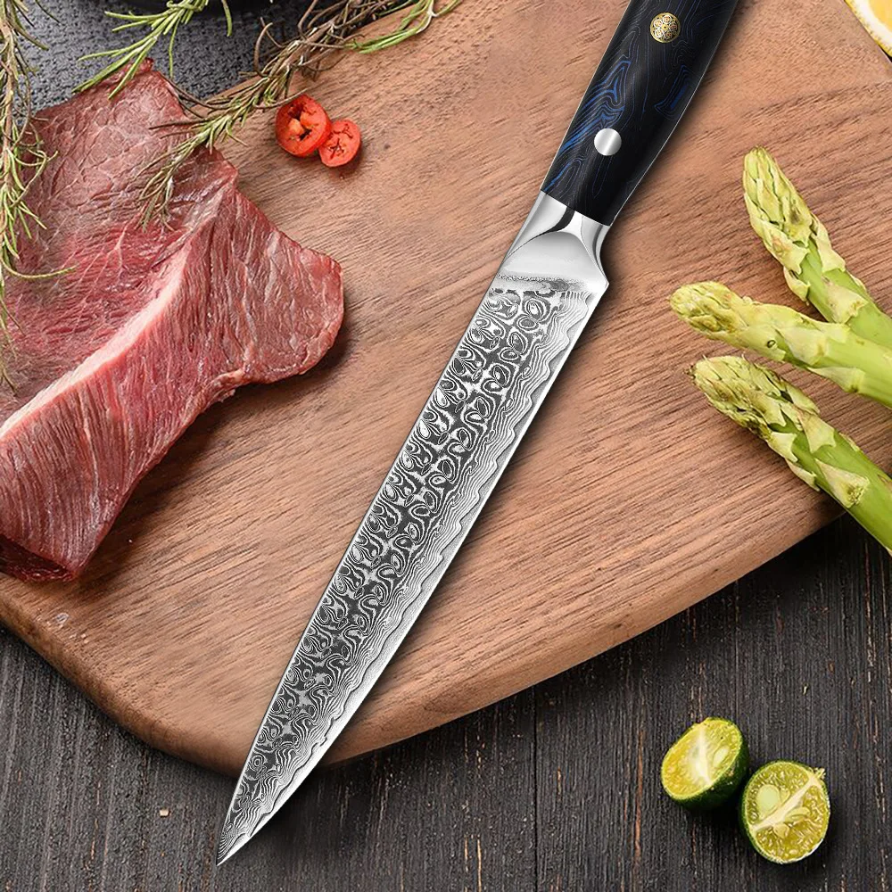 Нож кухонный с лезвием из дамасской стали 8 дюймов|Кухонные ножи| |